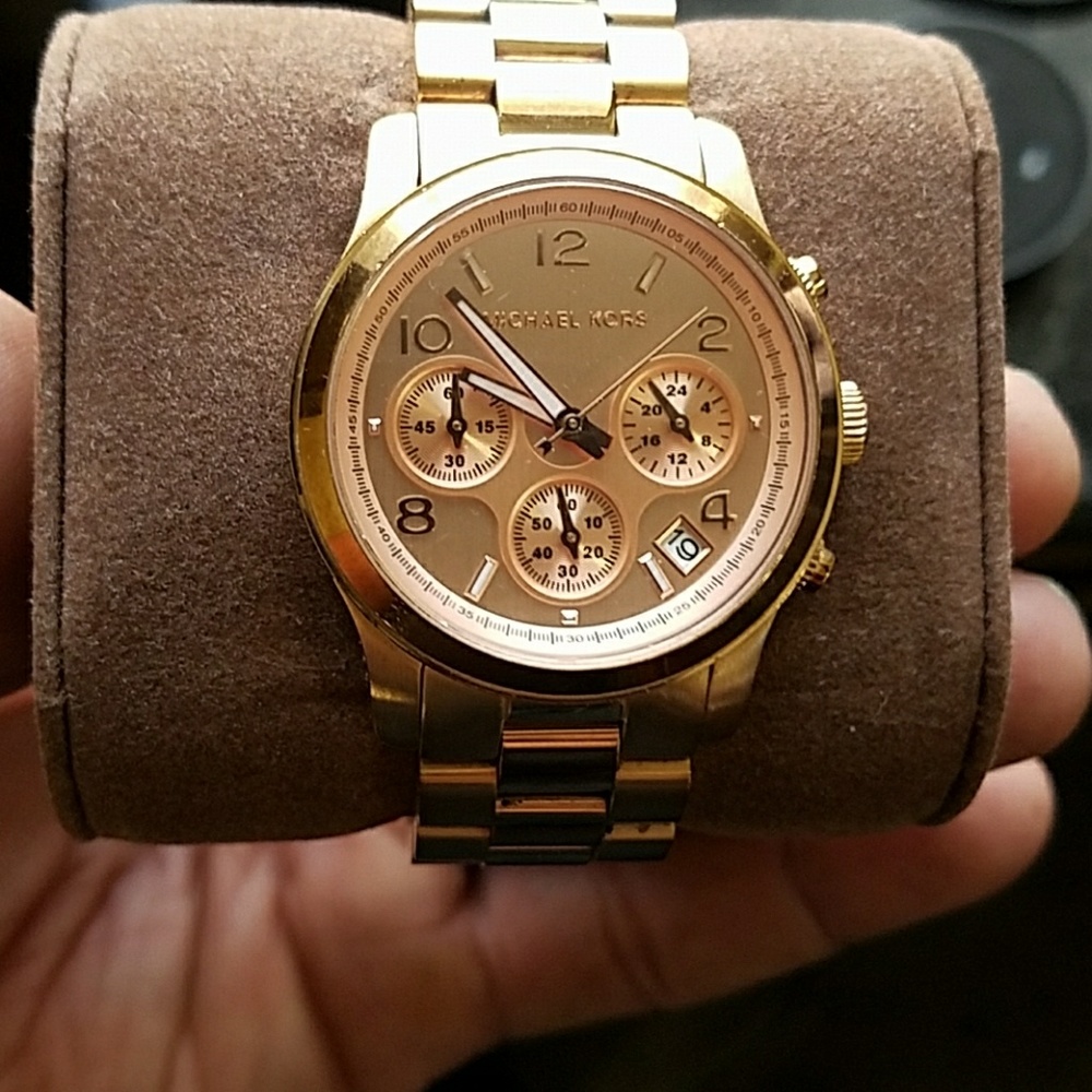 authentic Michael kors rose gold mk watch